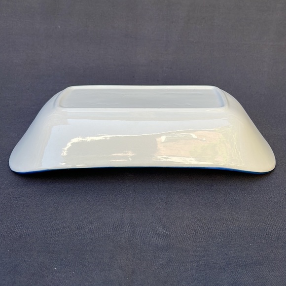 VTG Los Angeles Potteries Buns Breads Serving Dish Hand Painted Feathers USA - Picture 6 of 8